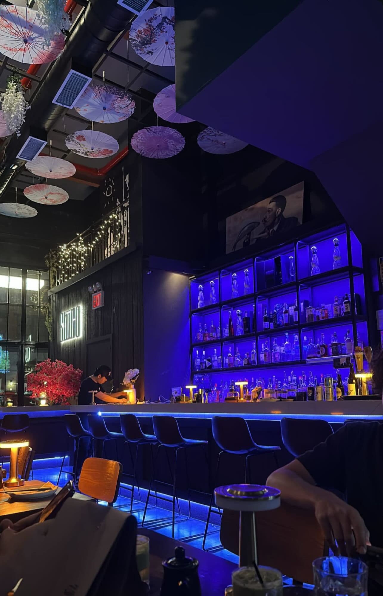 SHIRO cocktail bar with ambient lighting