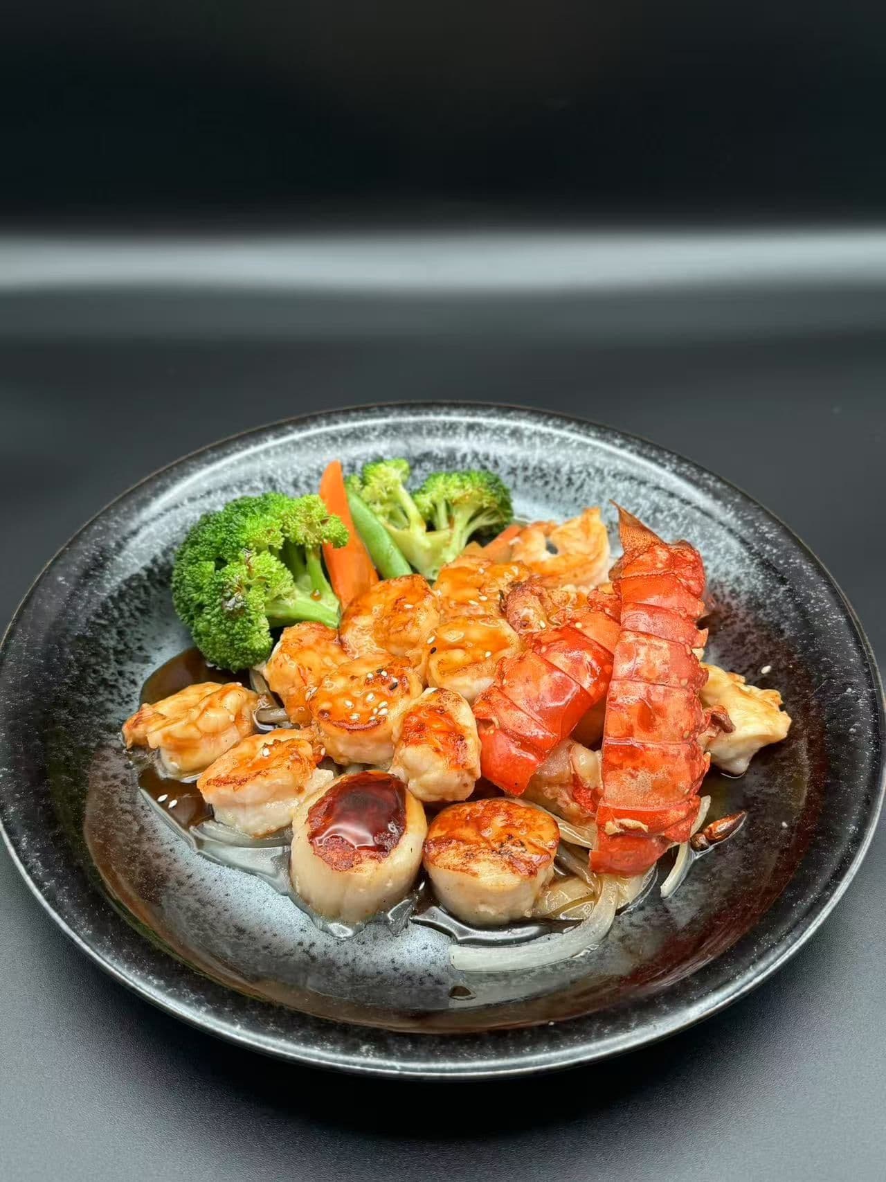 Hibachi-style seafood combination — featured during Golden Hour