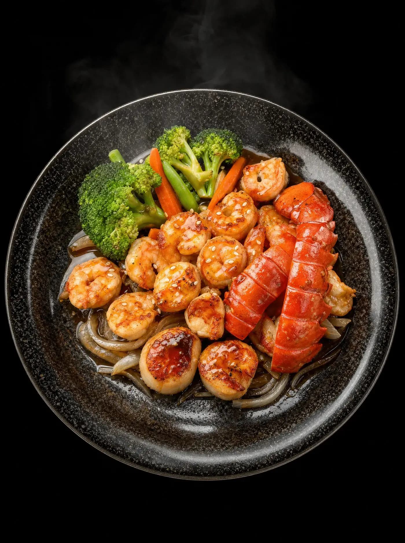 Hibachi-style seafood combination